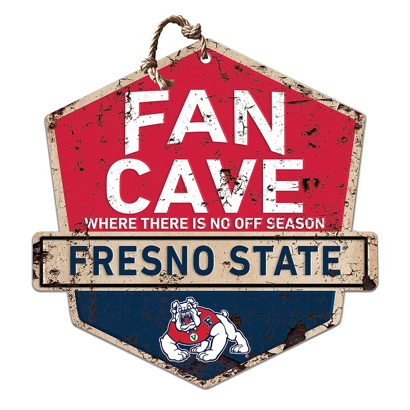 Fresno State Bulldogs 20'' x 20'' Fan Cave Badge Sign