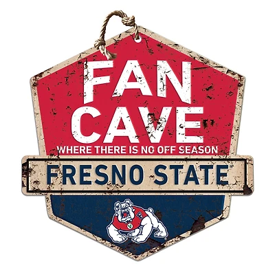Fresno State Bulldogs 20'' x 20'' Fan Cave Badge Sign