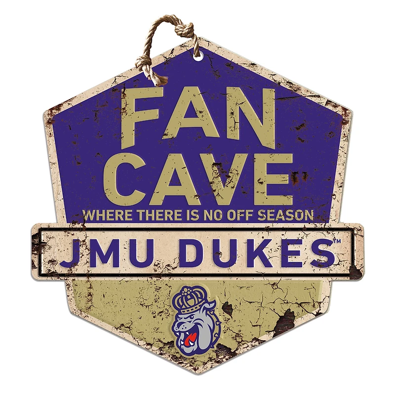 James Madison Dukes 20'' x 20'' Fan Cave Badge Sign