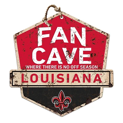 Louisiana Ragin' Cajuns 20'' x 20'' Fan Cave Badge Sign