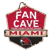 Miami University RedHawks 20'' x 20'' Fan Cave Badge Sign