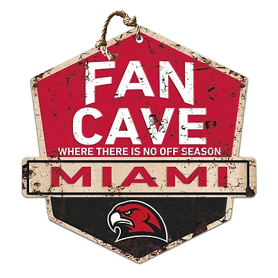 Miami University RedHawks 20'' x 20'' Fan Cave Badge Sign
