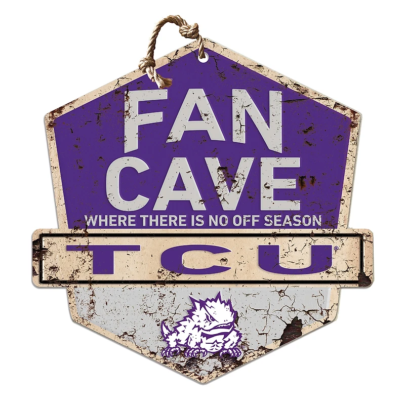 TCU Horned Frogs 20'' x 20'' Fan Cave Badge Sign