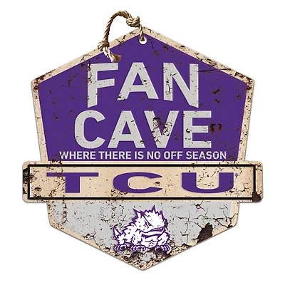 TCU Horned Frogs 20'' x 20'' Fan Cave Badge Sign