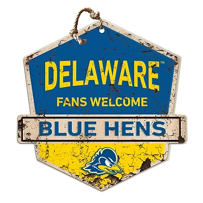 Delaware Fightin' Blue Hens Fans Welcome Sign