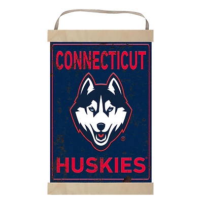 UConn Huskies Faux Rust Banner Sign
