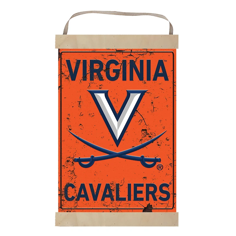 Virginia Cavaliers Faux Rust Banner Sign