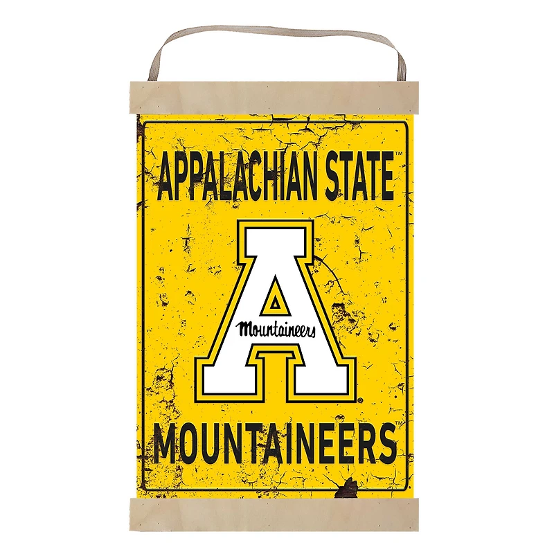 Appalachian State Mountaineers Faux Rust Banner Sign