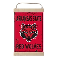 Arkansas State Red Wolves Faux Rust Banner Sign