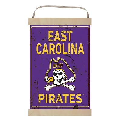 ECU Pirates Faux Rust Banner Sign