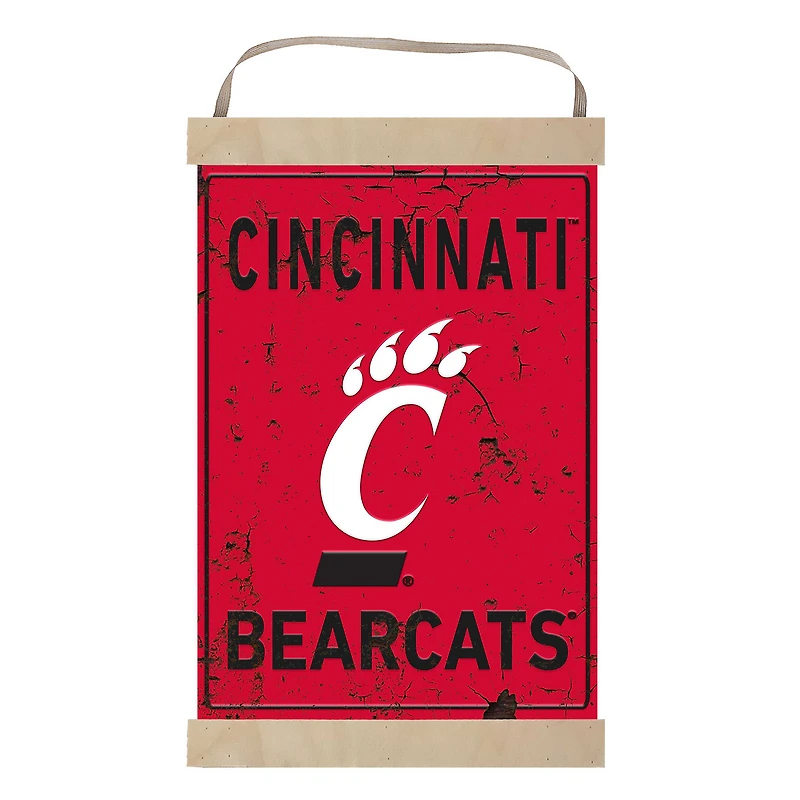 Cincinnati Bearcats Faux Rust Banner Sign