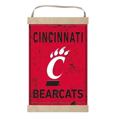 Cincinnati Bearcats Faux Rust Banner Sign