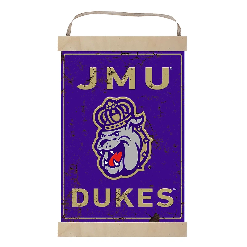 James Madison Dukes Faux Rust Banner Sign