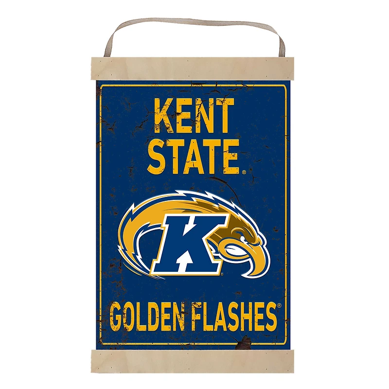 Kent State Golden Flashes Faux Rust Banner Sign