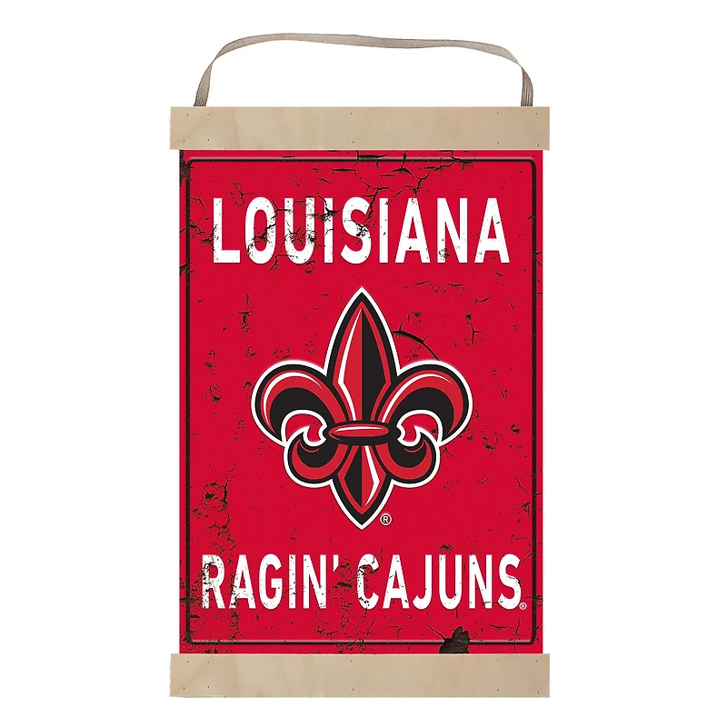 Louisiana Ragin' Cajuns Faux Rust Banner Sign