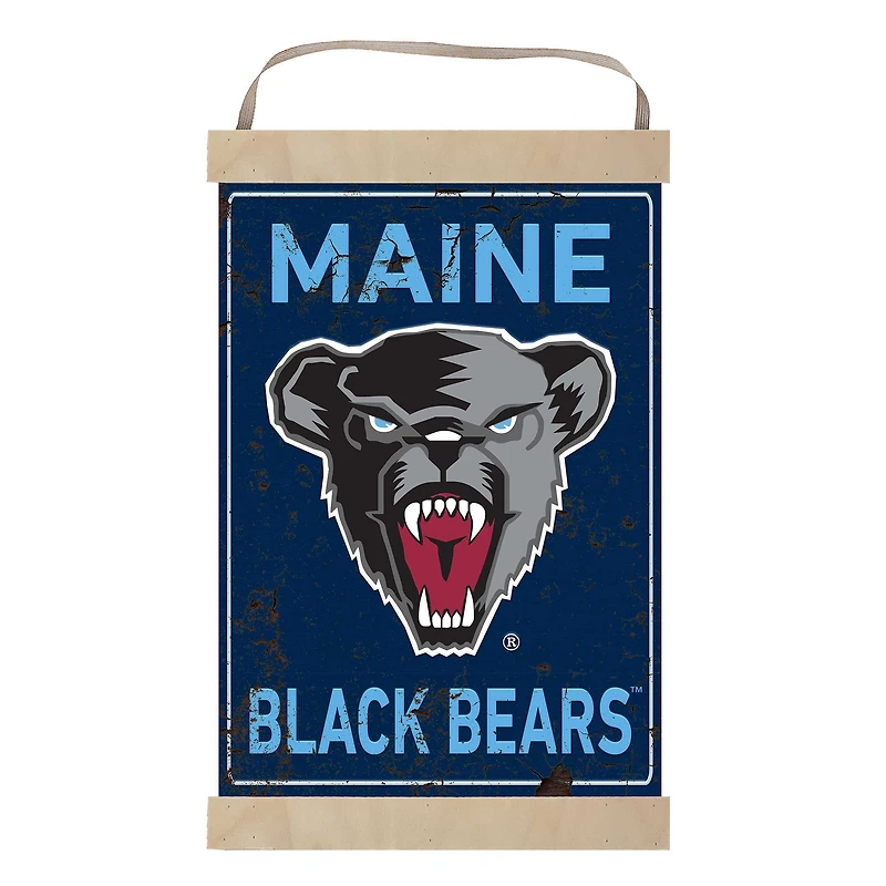 Maine Black Bears Faux Rust Banner Sign