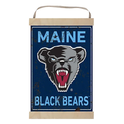 Maine Black Bears Faux Rust Banner Sign