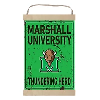 Marshall Thundering Herd Faux Rust Banner Sign