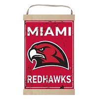 Miami University RedHawks Faux Rust Banner Sign