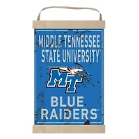 MTSU Blue Raiders Faux Rust Banner Sign