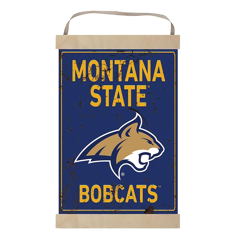 Montana State Bobcats Faux Rust Banner Sign