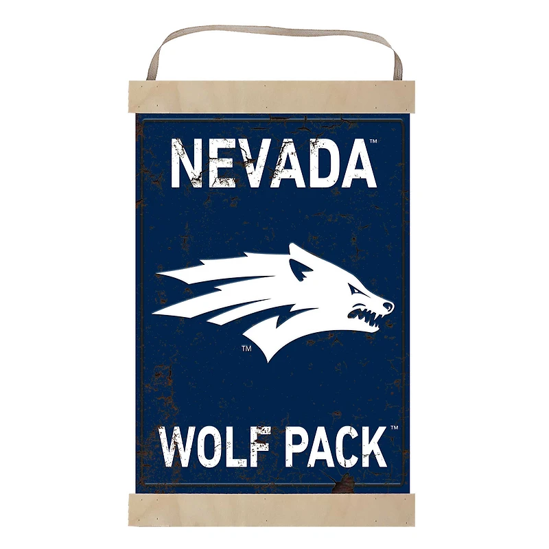 Nevada Wolf Pack Faux Rust Banner Sign