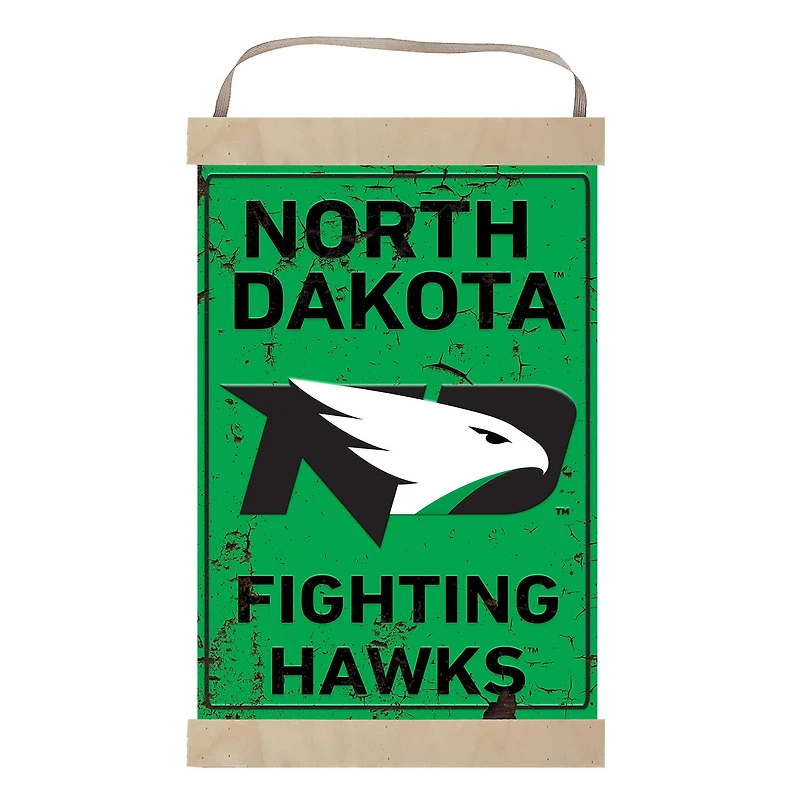 North Dakota Faux Rust Banner Sign