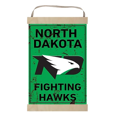 North Dakota Faux Rust Banner Sign