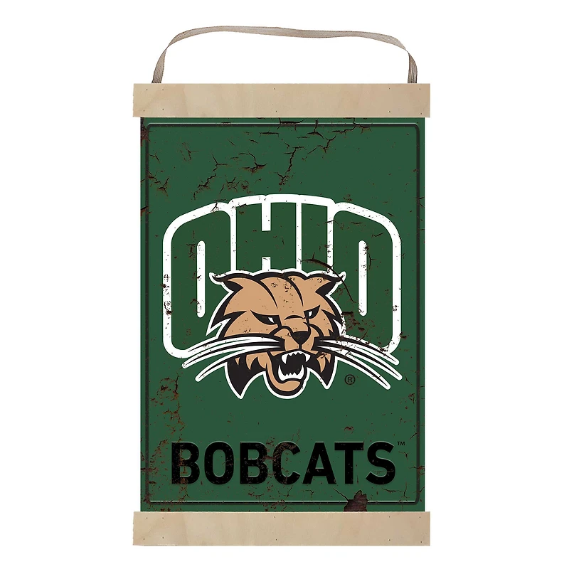 Ohio Bobcats Faux Rust Banner Sign
