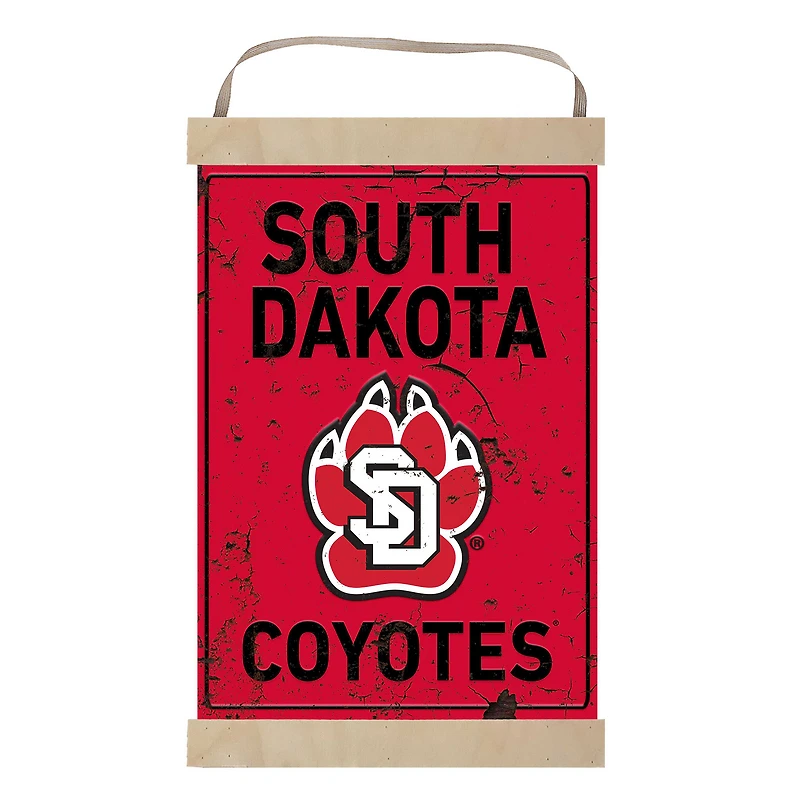 South Dakota Coyotes Faux Rust Banner Sign