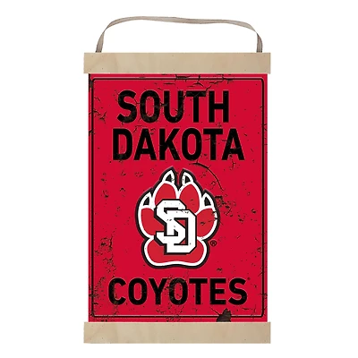 South Dakota Coyotes Faux Rust Banner Sign