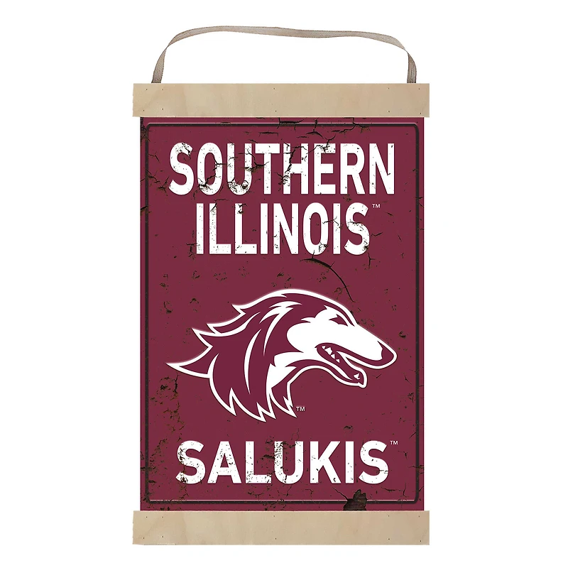 Southern Illinois Salukis Faux Rust Banner Sign