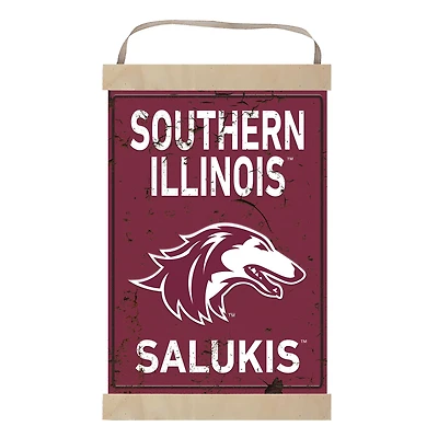 Southern Illinois Salukis Faux Rust Banner Sign