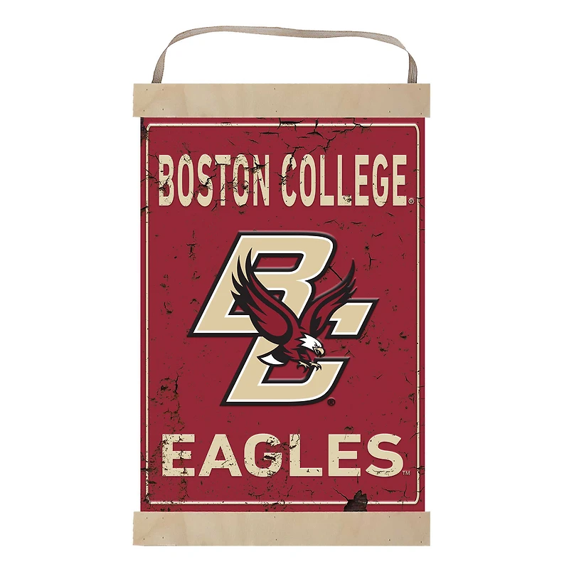Boston College Eagles Faux Rust Banner Sign