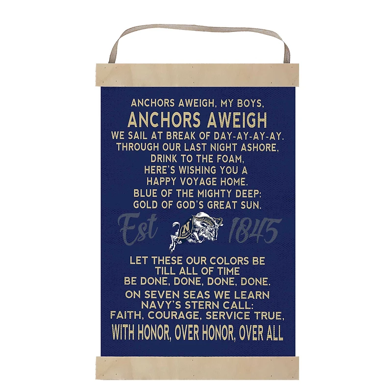 Navy Midshipmen 12'' x 20'' Fight Song Banner Sign