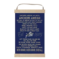 Navy Midshipmen 12'' x 20'' Fight Song Banner Sign