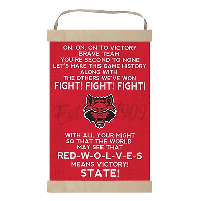 Arkansas State Red Wolves 12'' x 20'' Fight Song Banner Sign