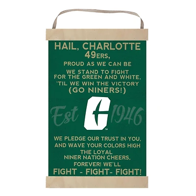 Charlotte 49ers 12'' x 20'' Fight Song Banner Sign