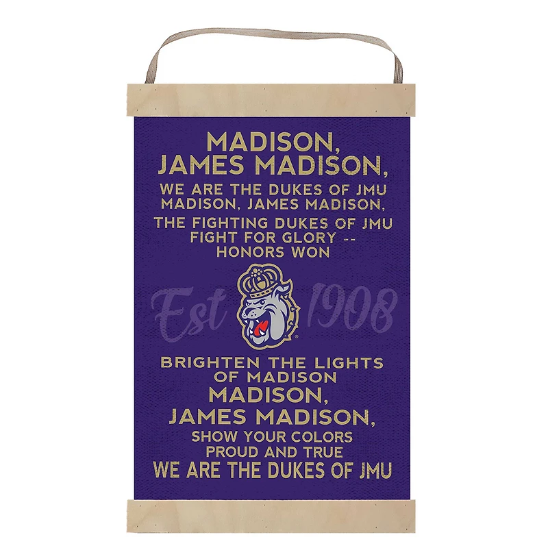 James Madison Dukes 12'' x 20'' Fight Song Banner Sign