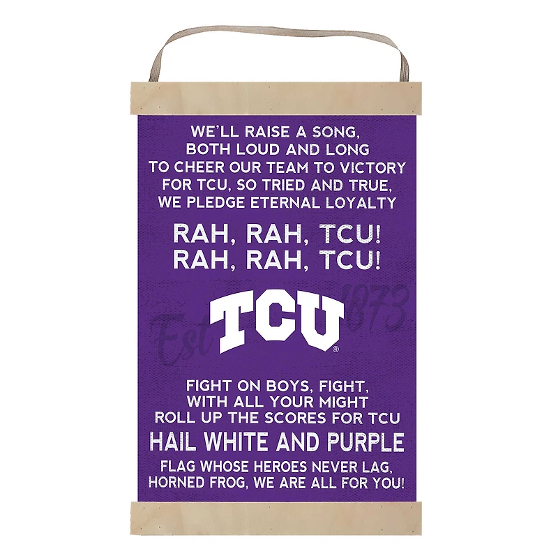 TCU Horned Frogs 12'' x 20'' Fight Song Banner Sign