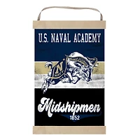 Navy Midshipmen Retro Logo Banner Sign