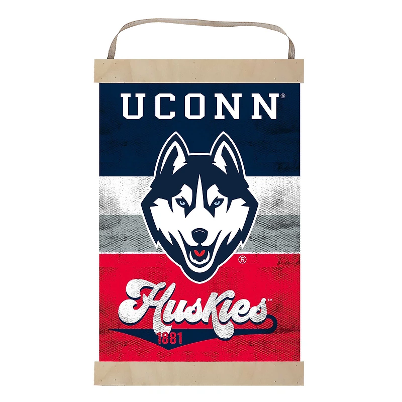 UConn Huskies Retro Logo Banner Sign