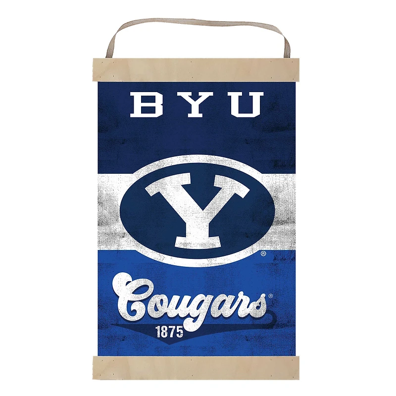 BYU Cougars Retro Logo Banner Sign
