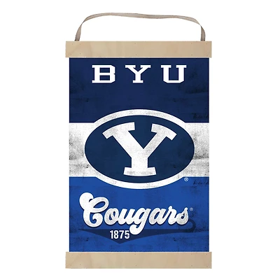 BYU Cougars Retro Logo Banner Sign