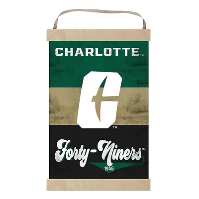 Charlotte 49ers Retro Logo Banner Sign