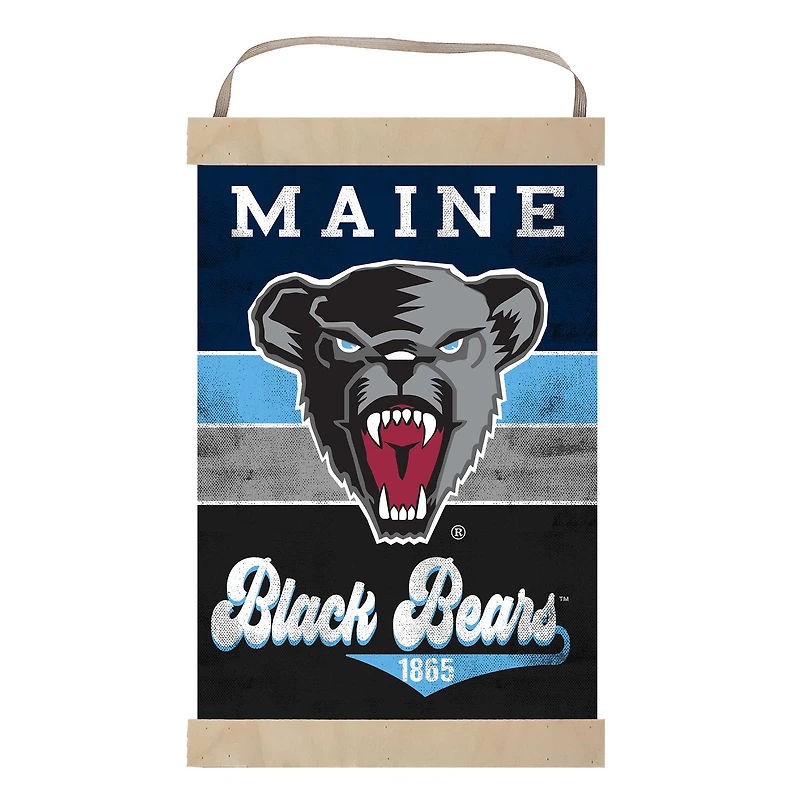 Maine Black Bears Retro Logo Banner Sign