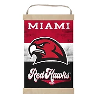Miami University RedHawks Retro Logo Banner Sign