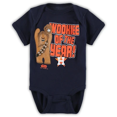 Newborn & Infant Navy Houston Astros Star Wars Wookie of the Year Bodysuit
