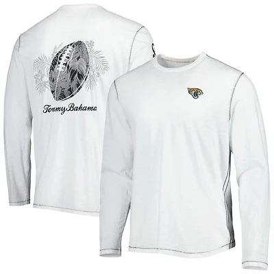 Men's Tommy Bahama White Jacksonville Jaguars Laces Out Billboard Long Sleeve T-Shirt