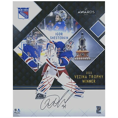 Igor Shesterkin New York Rangers Autographed 16'' x 20'' 2022 Vezina Trophy Winner Stylized Photograph